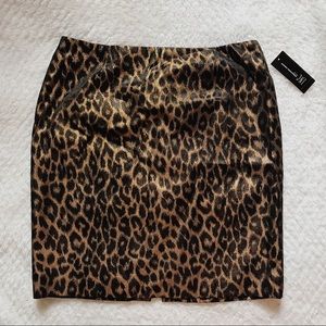 I-N-C |  HOST PICK Leopard Gold Print Mini Skirt